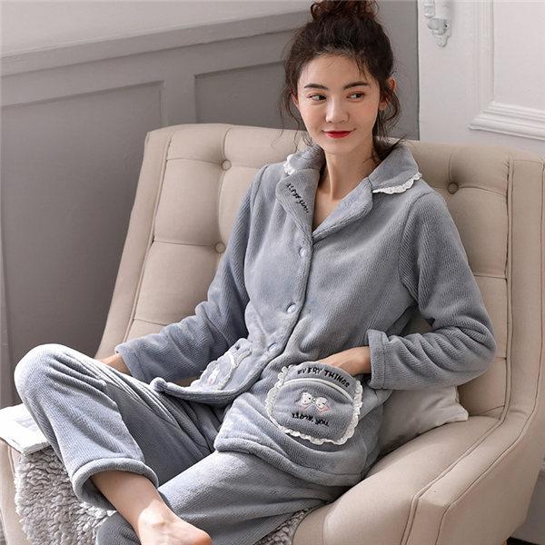 パジャマ レディース ルームウェア 冬 もこもこ 女性用 前開き パジャマ 裏起毛 可愛い 韓国 上下セット 長袖 部屋着 プレゼント 結婚祝い Ec277d3 フルグレース 通販 Yahoo ショッピング