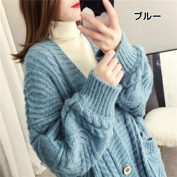 偉大な ざっくりニット カーディガン セーター ショートカーデ 毛糸 開き襟 トップス 長袖 無地 春ニット 体型カバー 秋服 厚手 シンプル 在庫処分大特価 Carlavista Com