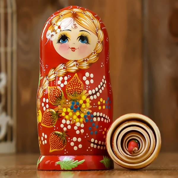 マトリョーシカ 民芸品 土産物 手作り人形 手描き 7個組 洋風