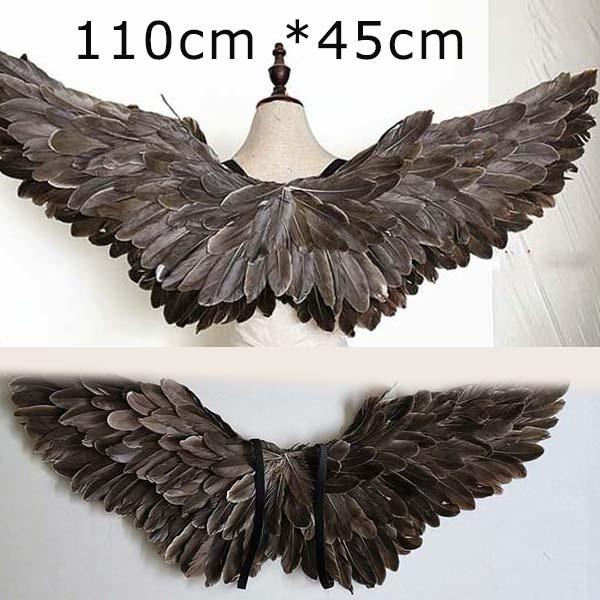 悪魔の羽 コスプレ道具羽 フェザー ウイング ダークグレー 110 45cm 堕天使 妖精 悪魔 ファッションショー ステージ道具 イベント 文化祭 La130f4 フルグレース 通販 Yahoo ショッピング