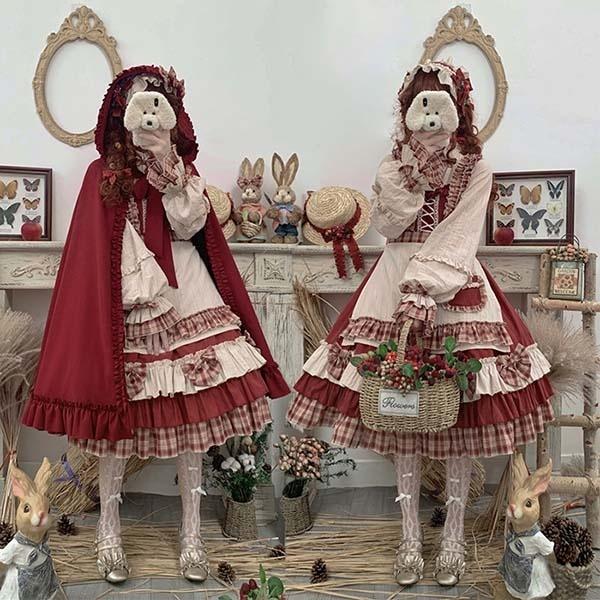 ロリータ ワンピース ゴスロリ Aライン Lolita レディース コスチューム 衣装 かわいい パーティ 髪飾り マント イベント ファッション ロリータ ワンピース ゴスロリ Aライン Lolita レディース