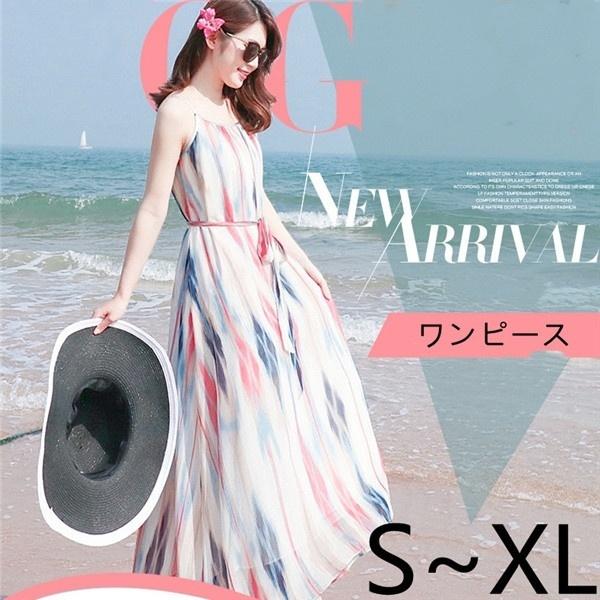 夏ワンピース キャミワンピース パステルカラー ビーチ