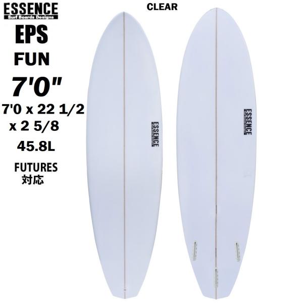 サーフィン ファンボード ESSENCE FUN BOARD CLEAR 7'0 3プラグ 送料無料 FUTURE TRI フィン付き 平日出荷