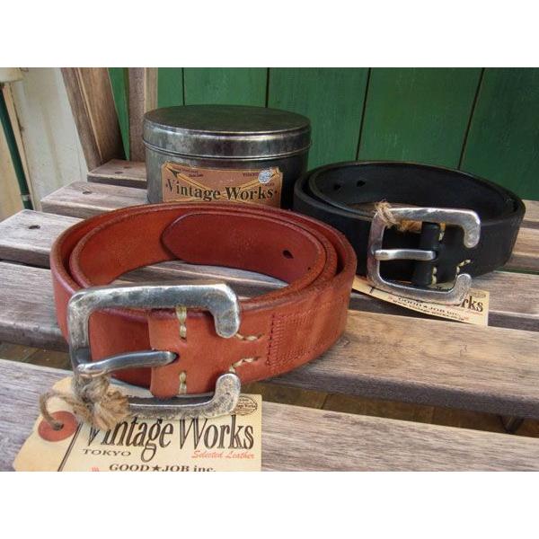 訳あり ヴィンテージワークスvintage works レザーベルト 赤