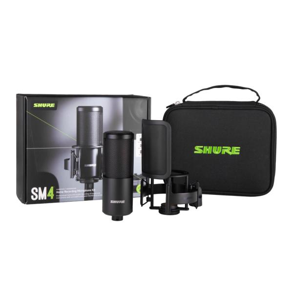 Shure SM4-K-KIT-J レコーディング コンデンサーマイク | ショックマウント ポップガード付属 SM4  録音 ボーカル 高音質 配信 国内正規品