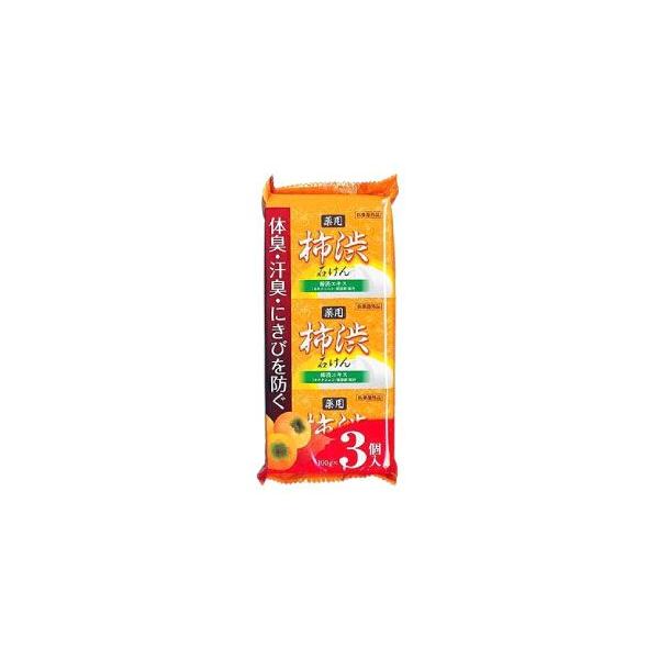 クロバーコーポレーション 柿渋石鹸 100g×3個入り 柿渋エキス カキタンニン・保湿剤配合 (4901498126004) 【ゆうパケットにて発送】