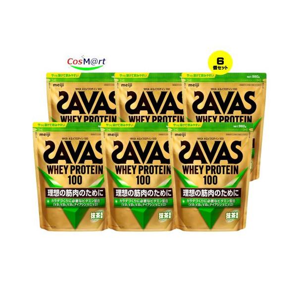 ザバス 【6個セット】 明治 ザバス(SAVAS) ホエイプロテイン100 抹茶