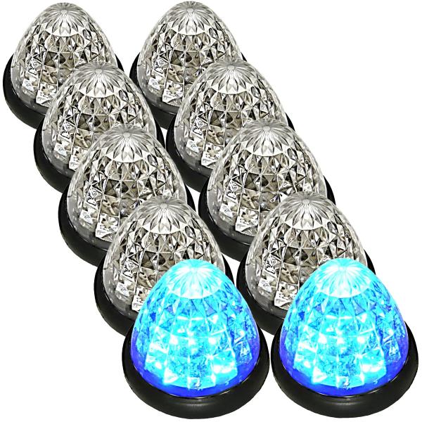 トラック用 サイド マーカー 16LED 24V用 ブルー 標識 ランプ 汎用 10