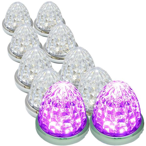 24vマーカーランプ　8個セット 24V トラック用 LED マーカーランプ サイド マーカー 8面クリスタル
