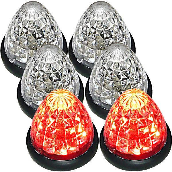 【セット】トラックLEDマーカークリアレンズセット トラック用 マーカーランプ LED サイド マーカー 16LED 24V 用