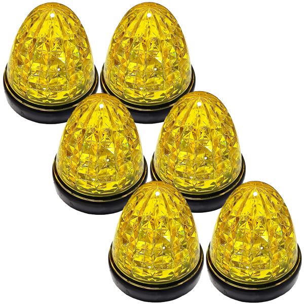 24V トラック用　サイドマーカーランプ　クリスタルカット仕様 イエロー Cu 24V トラック用 LED マーカーランプ サイド マーカー クリスタル