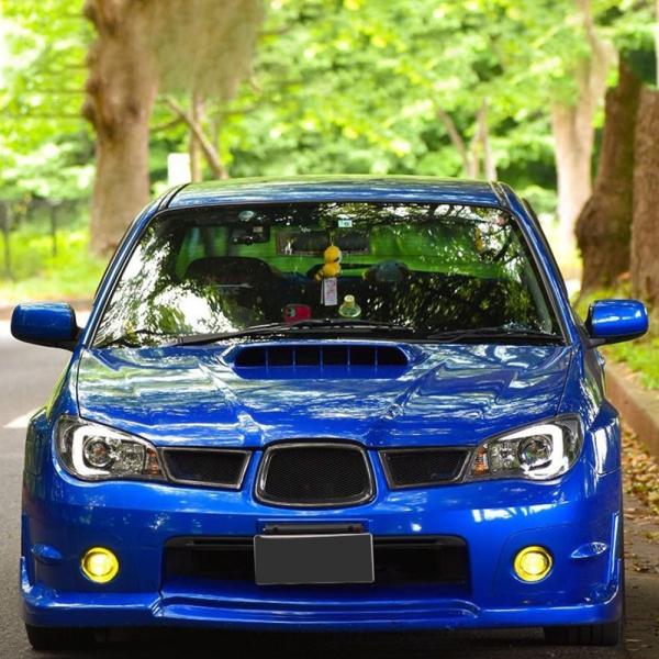 5-633ー スバル インプレッサ フロントグリル カーボン調 後期型 Ｈ17