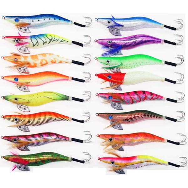 エギ 3.5号 ラトル ラトル入り タコエギ 3.5号 16色柄 16本 セット