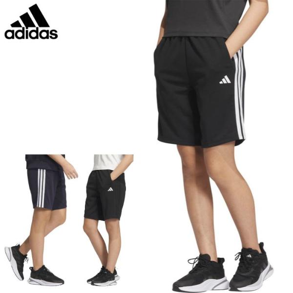 アディダス レディース ハーフパンツ ショートパンツ 短パン ジム 運動 トレーニング スポーツウェア ハーパン 黒 ネイビー ブラック adidas JVP34
