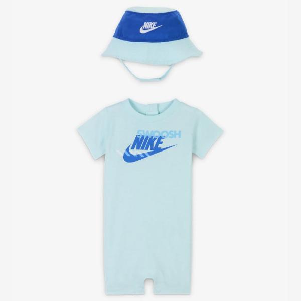 ナイキ ベビー ロンパー アンド バケットハット セット キッズ 赤ちゃん 子供服 ロンパース 帽子 ベビー服 男の子 女の子 プレゼント ギフト NIKE 66M046-G25