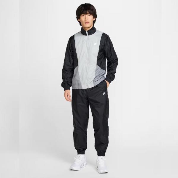 ナイキ メンズ ウィンドブレーカー上下セット ジャケット セットアップ ロングパンツ ウーブン 運動 ブラック グレー NIKE HJ1986-010