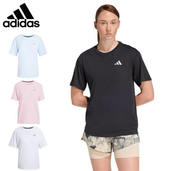 爆買 アディダス レディース ランニングTシャツ マラソン 陸上 ランナー 半袖 トレーニング スポーツウェア 軽量 ブラック ホワイト adidas LA749