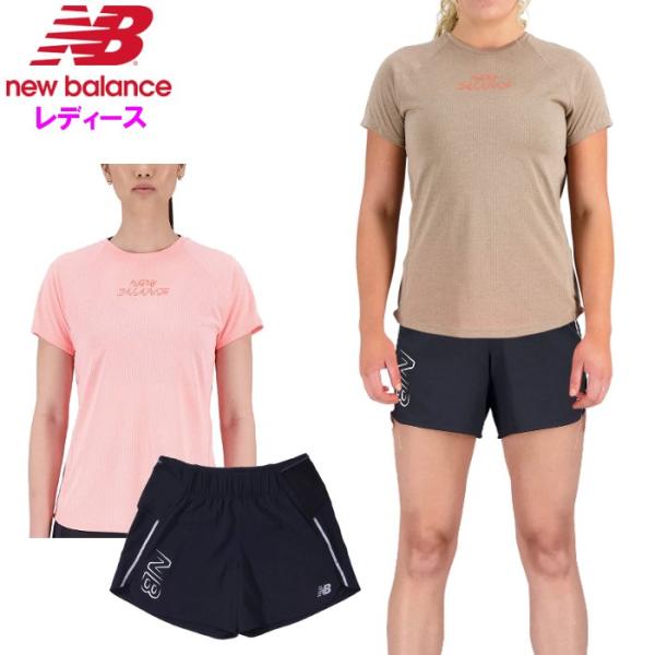 ニューバランス レディース ランニングセットアップ Tシャツ ショートパンツ ランニングパンツ 上下セット 5インチ New Balance WT21263-AWS3169Y