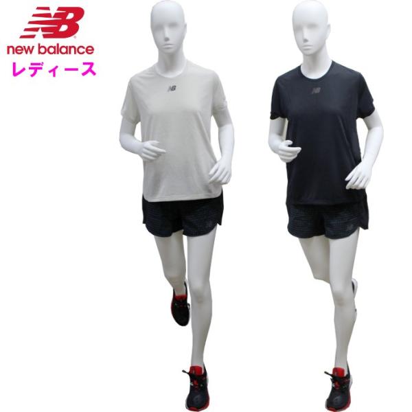 ニューバランス レディース ランニング上下セット マラソン ウェア Tシャツ ショートパンツ ランニングパンツ 3インチ New Balance WT31251-WS31255