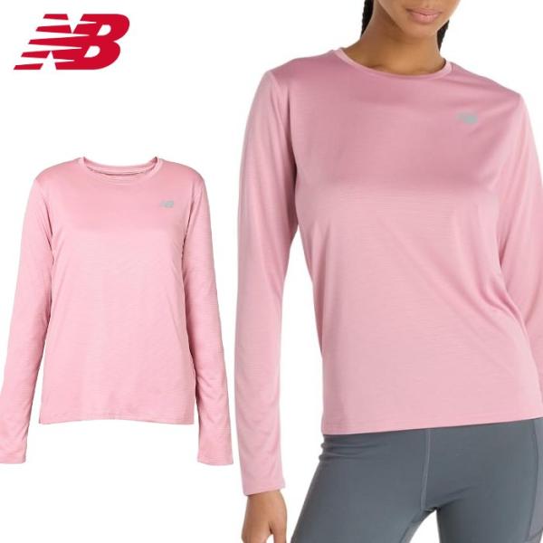 ニューバランス レディース 長袖Tシャツ ロングスリーブシャツ ランニング 運動 ピンク New Balance WT41225-PTF