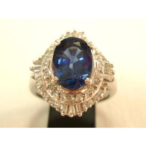 DS リング Pt900 サファイヤ 3.53ct ダイヤモンド 0.83ct 10.4g 12号 