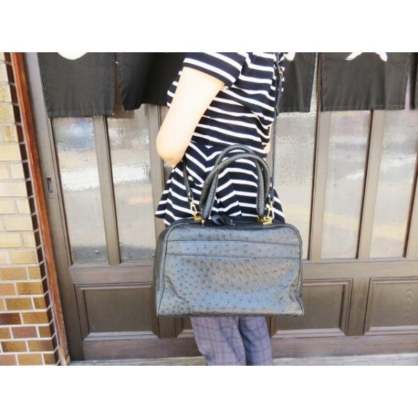 QR 高級 オーストリッチ 2WAYバッグ ハンドバッグ ショルダー QR 高級 オーストリッチ 2WAYバッグ ハンドバッグ ショルダー
