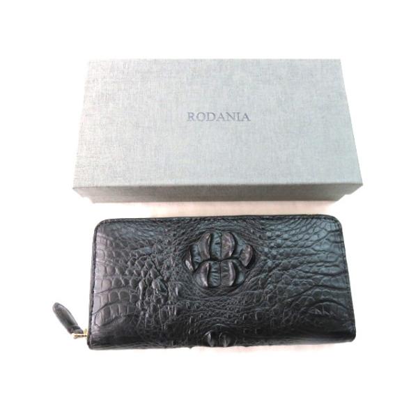 KN 新品 RODANIA ロダニア 本物 クロコダイル ラウンドファスナー 長