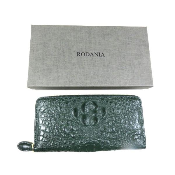 MC 新品 RODANIA ロダニア 本物 クロコダイル ラウンドファスナー 長