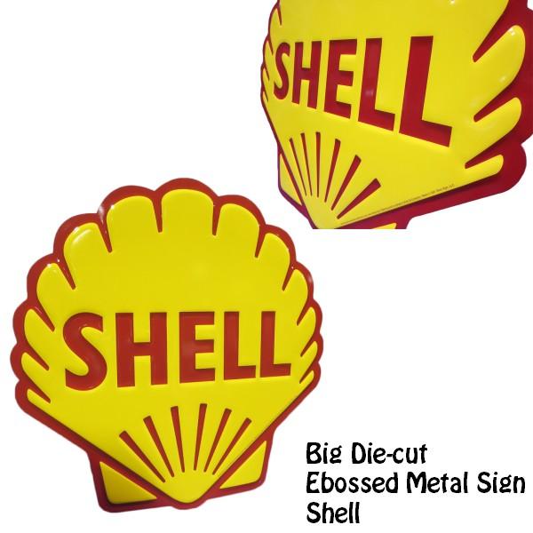 アメリカ製 Made In U S A Big ダイカット エンボスメタルサイン Shell 看板 シェルオイル インテリア ガレージグッズ Bigdiecut Shell Fun Funny 通販 Yahoo ショッピング