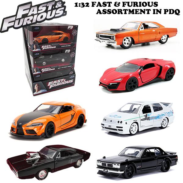 JADATOYS 1/32 ワイルドスピード ミニカー 6台アソートセット プルバックカー アソートボックス W16　ダッジチャージャー　スカイライン  トヨタスプラ