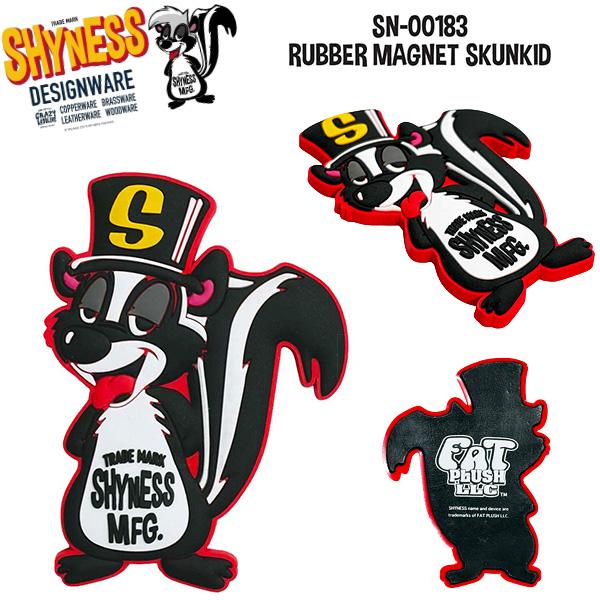 SHYNESS ラバー マグネット SKUNKID キャラクター かわいい 車 冷蔵庫 マグネット ヴィンテージ アメリカン アメリカン雑貨 黒板 インテリア
