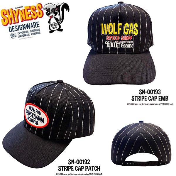 SHYNESS ストライプ キャップ メンズ スナップバック 帽子 アメカジ ストリート ストライプ キャップ ブラック アメカジ ストリート おしゃれ ワッペン 刺繍