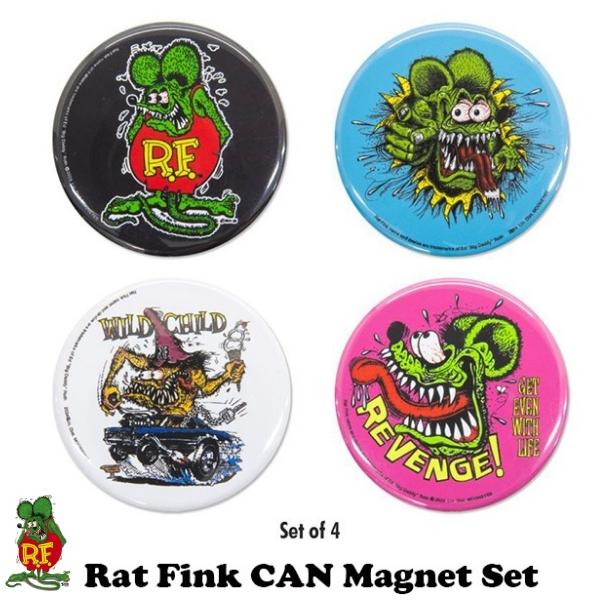ラットフィンク マグネット 4個セット アメリカン雑貨 冷蔵庫 黒板 アメリカ雑貨 ラットフィンク グッズ rat fink ムーンアイズ mooneyes