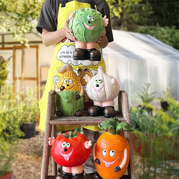 ガーデンスタチュー ベジタブル レジン スタチュー 野菜 園芸 置物