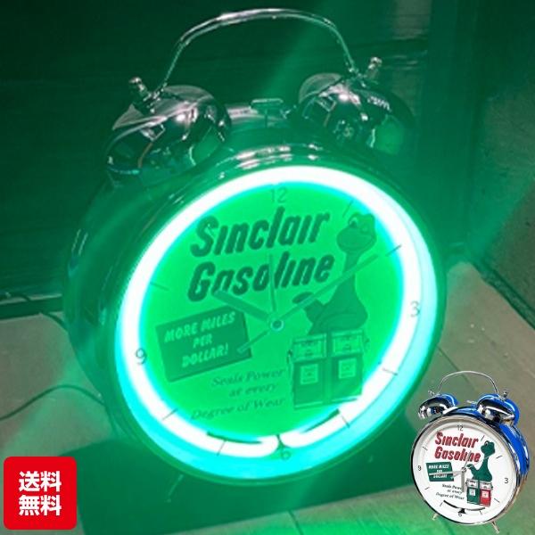アラームクロック ネオンライト付き シンクレア ガソリン アメリカン