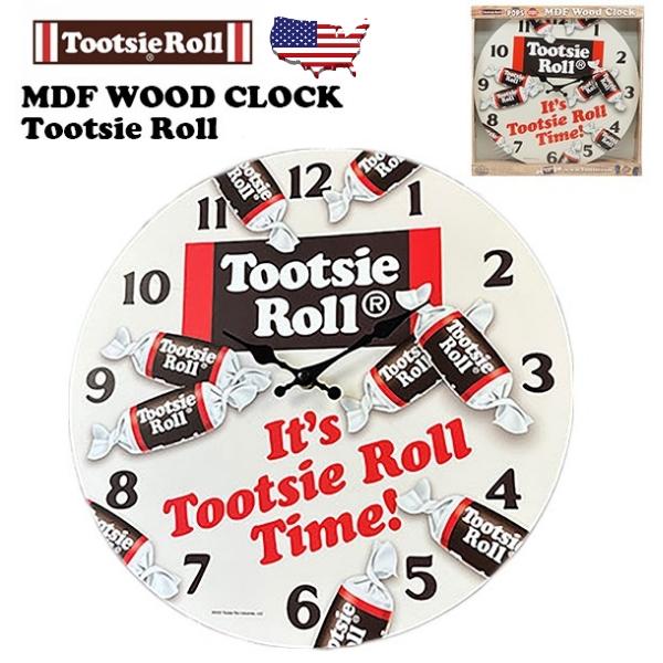 壁掛け時計 トッツィー ロール 木製 掛け時計 かけ時計 アメリカン雑貨