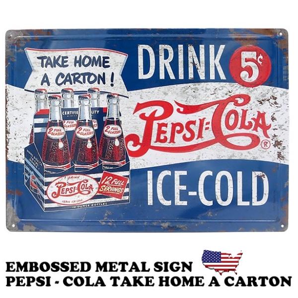 ペプシコーラグッズ ブリキ看板 アメリカン PEPSI COLA TAKE HOME A CARTON アンティーク おしゃれ ガレージ  アメリカン雑貨 昭和 レトロ 屋外 ペプシ 壁掛け :st-am35045:アメリカン雑貨 ミニカー FUN&FUNNY - 通販 -  Yahoo!ショッピング
