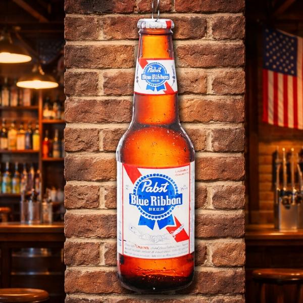 パブストブルーリボン ビール ボドル ブリキ看板 大型 パブスト アメリカン アメリカン雑貨 メタルサイン インテリア ガレージ おしゃれ バー 店舗
