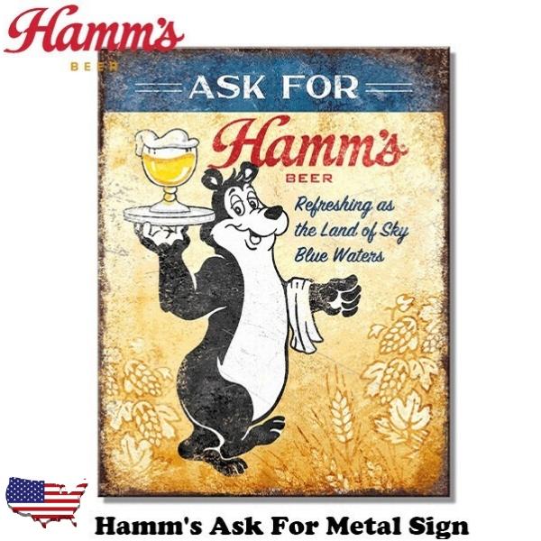 ハムズビール ブリキ看板 アメリカン ビール 看板 メタルサイン Hamm's