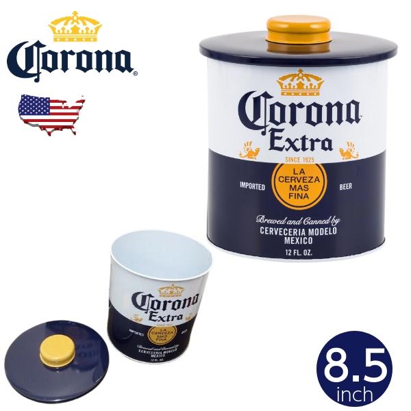 コロナビール キャニスター 缶 8.5インチ 丸型 蓋つき コロナビール