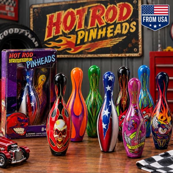 HOT ROD PIN HEADS ホットロッド ピンヘッド 2005年 デッドストック ボウリングピン コレクターズ アメリカン雑貨  置き物 インテリア コレクション ガレージ