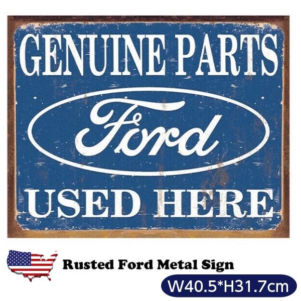 ビンテージ　Ford 看板 　アメリカ　ガレージ フォード ブリキ看板 ダメージ仕様 RUSTED FORD ガレージ アメリカン
