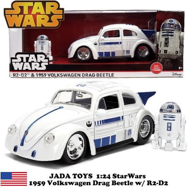スターウォーズ 1/24 フォルクスワーゲン・ビートル ミニカー R2-D2 フィギュア 付き JADA TOYS 1:24 STAR WARS 1959 Volkswagen Drag Beetle w/ R2-D2