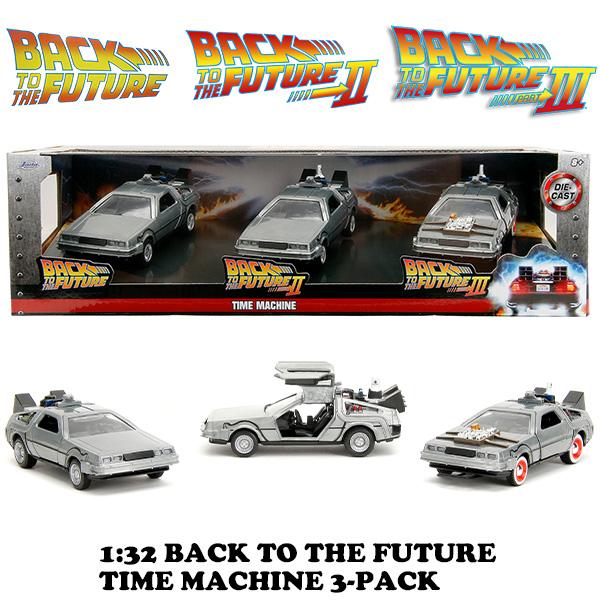 バックトゥザフューチャー ミニカー 1/32 3台 セット デロリアン JADATOYS BACK TO THE FUTURE 3-PACK 車  おもちゃ クルマ アメリカン雑貨 アメトイ