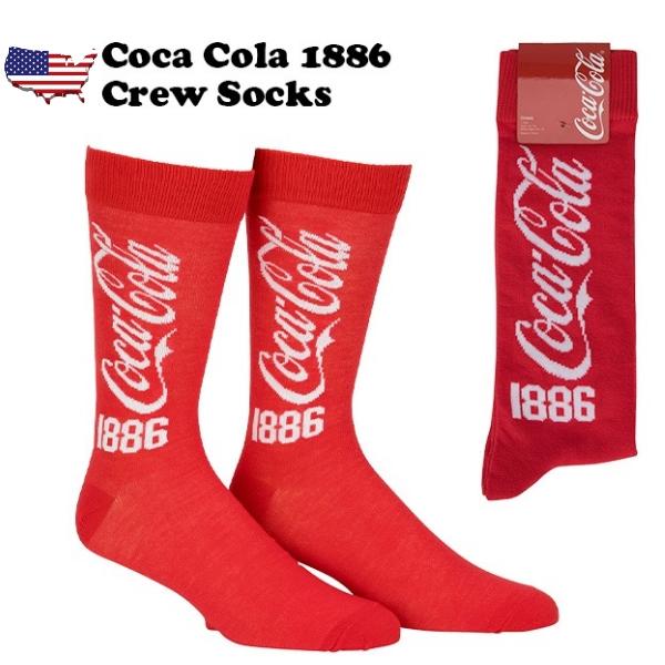 Coca Cola（コカコーラ） 1886 クルーソックス 靴下 レッド メンズ