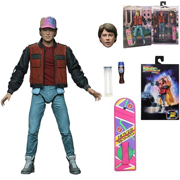 NECA 映画 バックトゥザフューチャー2  7インチ アクション フィギュア マーティ マクフライ 人形 デロリアン グッズ アメトイ アメリカン雑貨