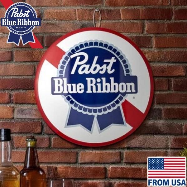 パブスト ブルーリボン ビール ドームメタルサイン パブストビール ブリキ看板 アメリカン アメリカン雑貨 メタルサイン Pabst Blue Ribbon 壁掛け レトロ