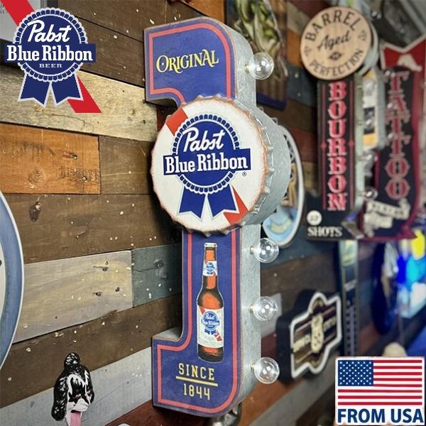 パブスト ビール 電飾看板 マーキー LED サインライト Pabst Blue Ribbon ブリキ看板 アメリカン 看板 レトロ アンティーク アメリカン雑貨 バー pub インテリア