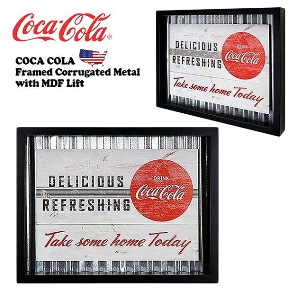 Coca-Cola コカコーラ メタルサイン 看板 ヴィンテージ アメリカン雑貨 Coca Cola（コカコーラ） ウッドフレームメタルサイン 看板 アメリカン