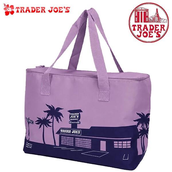 トレーダージョーズ 保冷バッグ TRADER JOE'S クーラーバッグ パープル エゴバッグ トレジョーズ お土産 大容量 おしゃれ アメリカン雑貨　